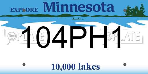 104PH1 Minnesota License Plate