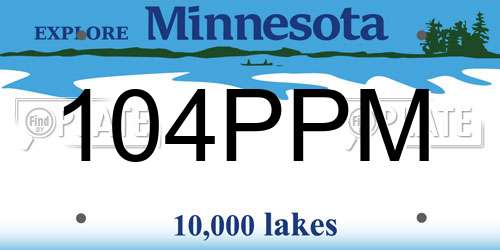 104PPM Minnesota License Plate
