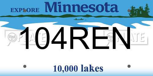 104REN Minnesota License Plate