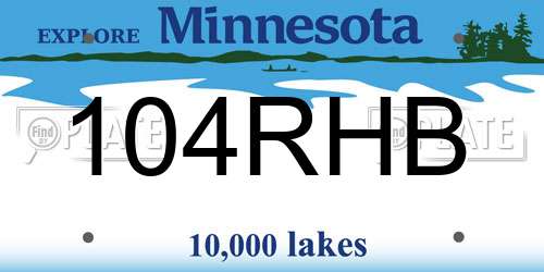 104RHB Minnesota License Plate