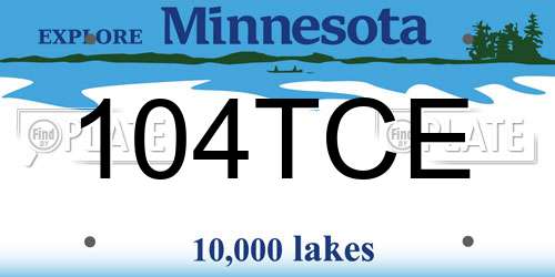 104TCE Minnesota License Plate