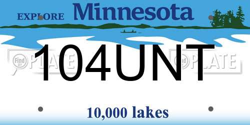 104UNT Minnesota License Plate