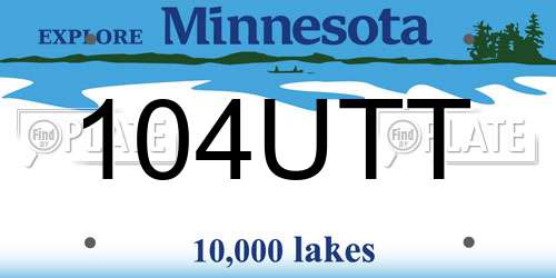 104UTT Minnesota License Plate