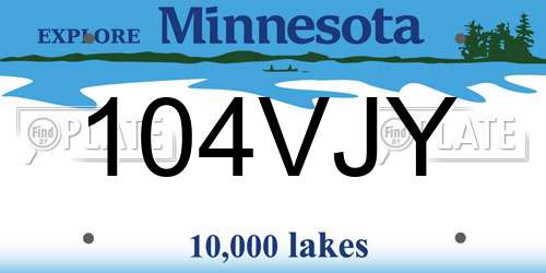 104VJY Minnesota License Plate