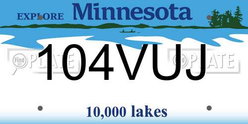104VUJ Minnesota License Plate