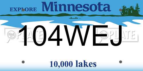 104WEJ Minnesota License Plate
