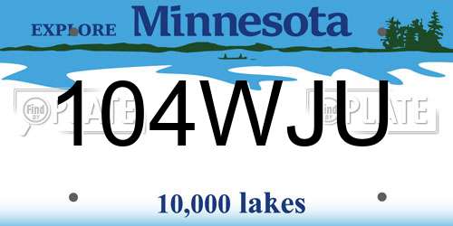 104WJU Minnesota License Plate