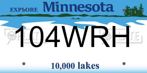 104WRH Minnesota License Plate