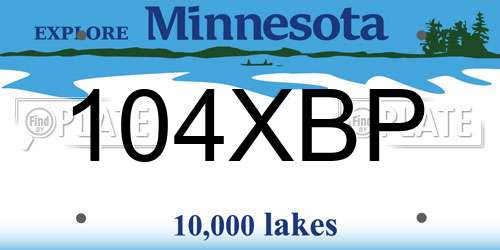 104XBP Minnesota License Plate