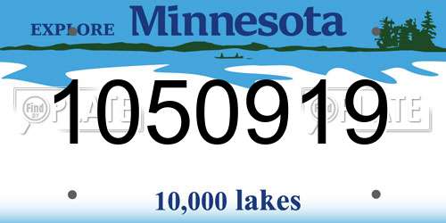 1050919 Minnesota License Plate