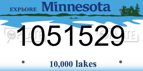 1051529 Minnesota License Plate