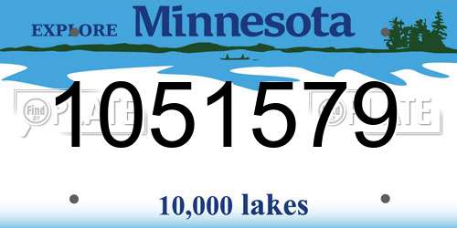1051579 Minnesota License Plate