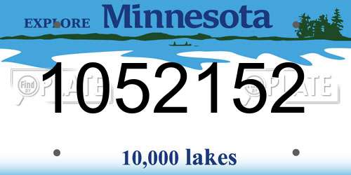 1052152 Minnesota License Plate