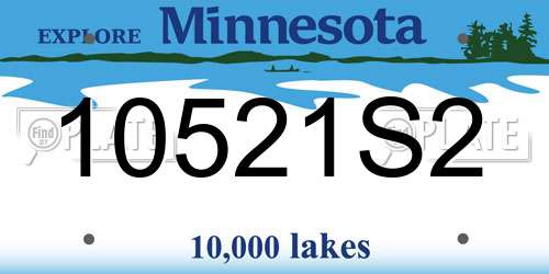 10521S2 Minnesota License Plate