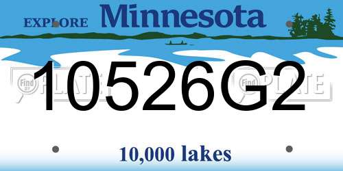10526G2 Minnesota License Plate