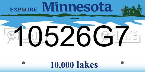 10526G7 Minnesota License Plate