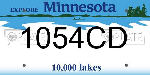 1054CD Minnesota License Plate