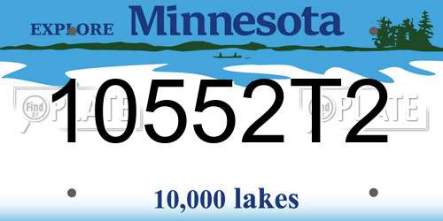 10552T2 Minnesota License Plate