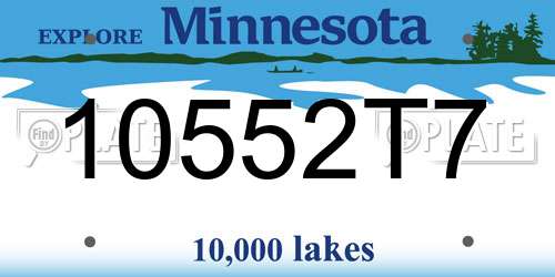 10552T7 Minnesota License Plate