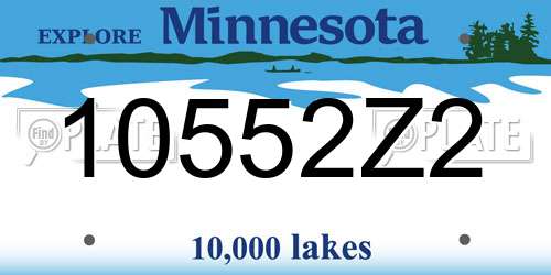 10552Z2 Minnesota License Plate