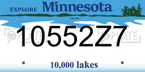 10552Z7 Minnesota License Plate