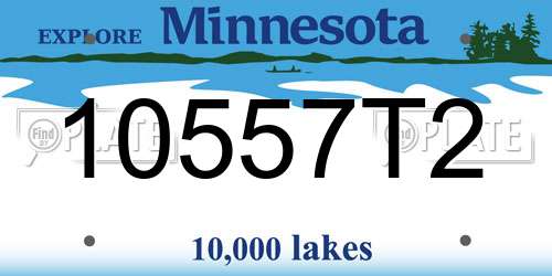 10557T2 Minnesota License Plate