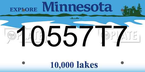 10557T7 Minnesota License Plate