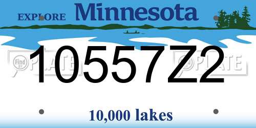 10557Z2 Minnesota License Plate