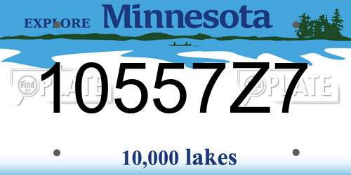 10557Z7 Minnesota License Plate