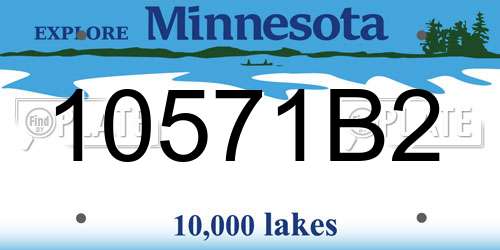 10571B2 Minnesota License Plate