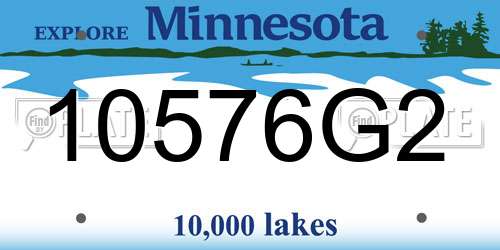 10576G2 Minnesota License Plate