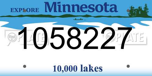1058227 Minnesota License Plate