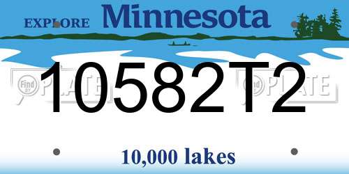 10582T2 Minnesota License Plate