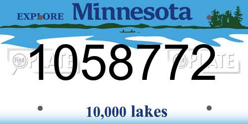 1058772 Minnesota License Plate