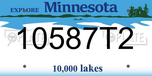 10587T2 Minnesota License Plate
