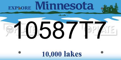 10587T7 Minnesota License Plate