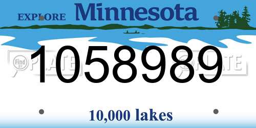 1058989 Minnesota License Plate