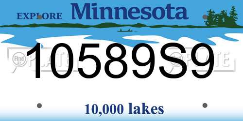 10589S9 Minnesota License Plate