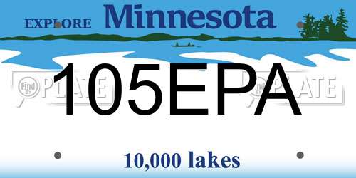 105EPA Minnesota License Plate