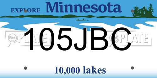 105JBC Minnesota License Plate