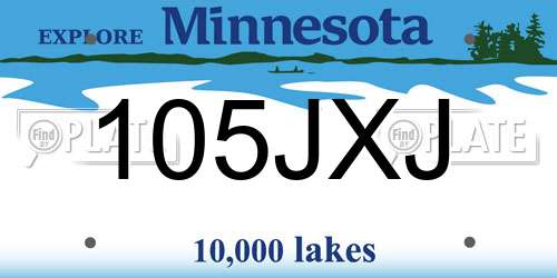 105JXJ Minnesota License Plate