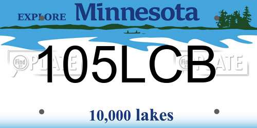 105LCB Minnesota License Plate