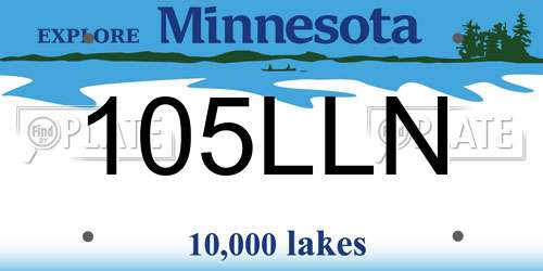 105LLN Minnesota License Plate