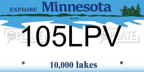 105LPV Minnesota License Plate