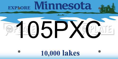 105PXC Minnesota License Plate