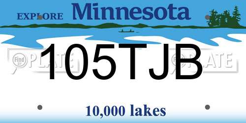 105TJB Minnesota License Plate