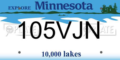 105VJN Minnesota License Plate