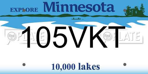 105VKT Minnesota License Plate