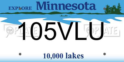 105VLU Minnesota License Plate