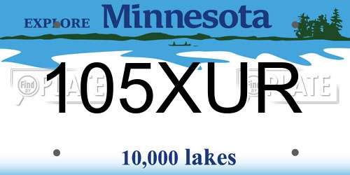 105XUR Minnesota License Plate